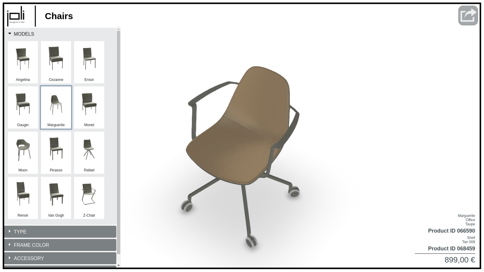 Joli Furniture Configurator preview 