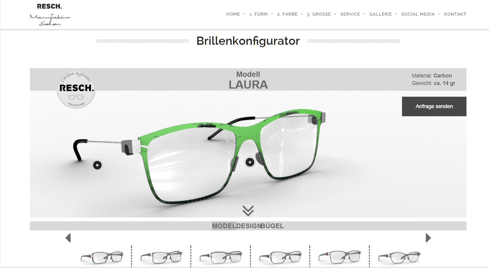 Eyeglass Configurator preview 