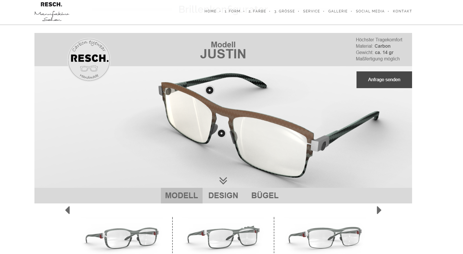 Eyeglass Configurator preview 