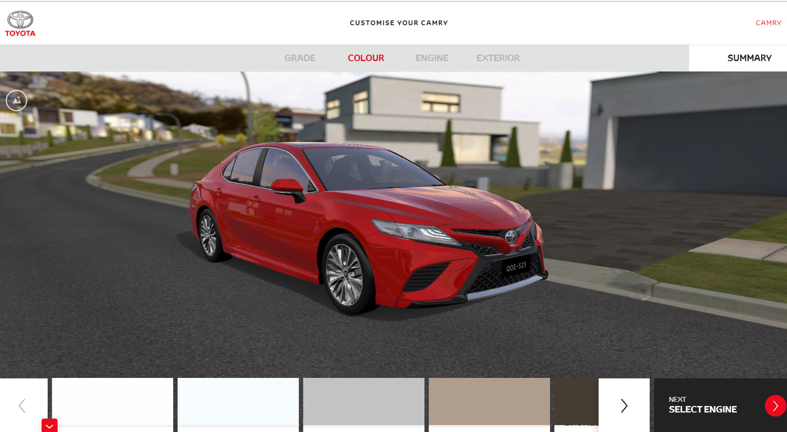 Toyota Camry 3D Configurator preview 