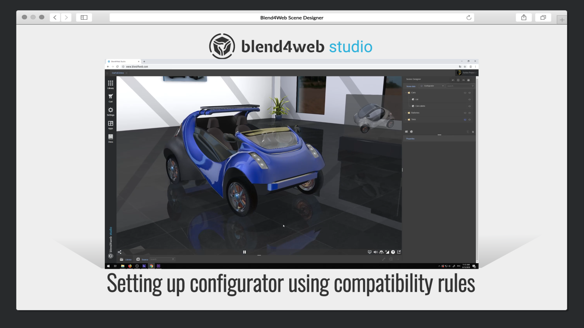 Blend4Web Scene Designer: Setting up configurator using compatibility rules