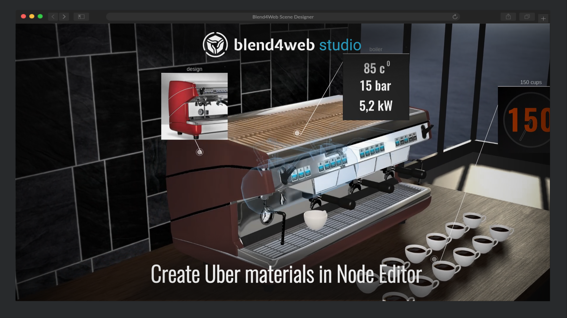 Blend4Web Studio: Create Uber materials in Node Editor